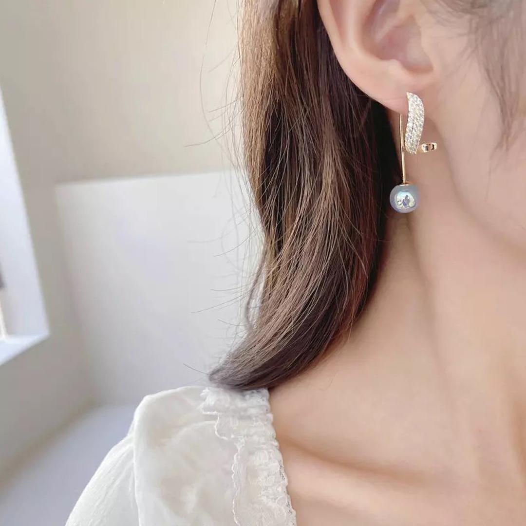 Korean Pearl Wing Stud Earrings