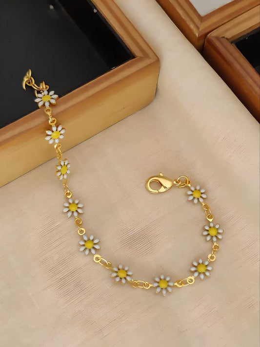 Flower Link (Gold Plated Bracelet)