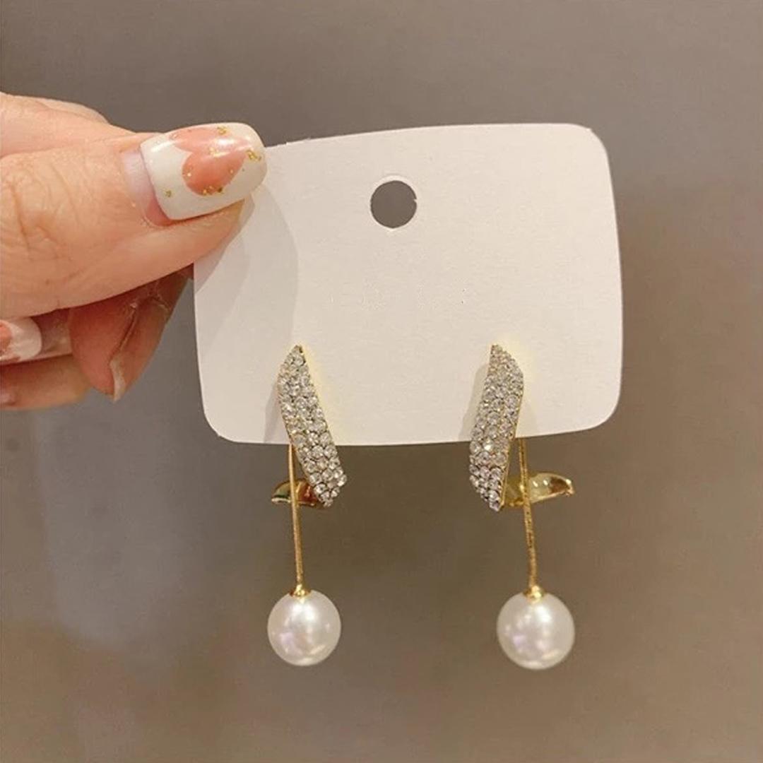 Korean Pearl Wing Stud Earrings